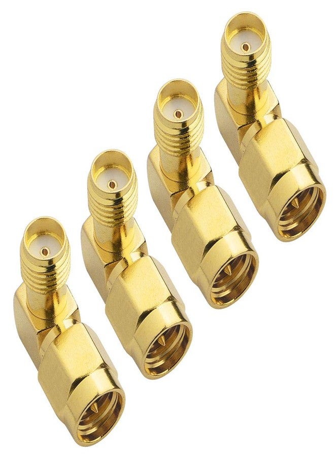 onelinkmore SMA Male to Female Right Angle 90-Degree Adapter Gold Plated Contacts Pack of 4…… - Image 2